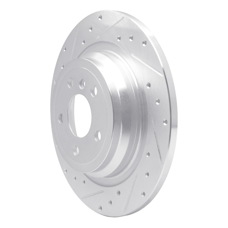 Mercedes-Benz GLE300D Brake Rotor (1) - Rear Left - R1 Concepts - Drilled & Slotted - Silver - `12-`18